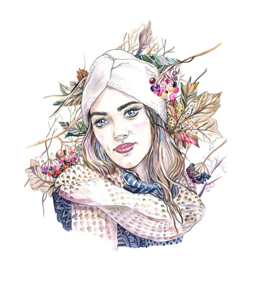 The Autumn girl/ A4 Giclee print