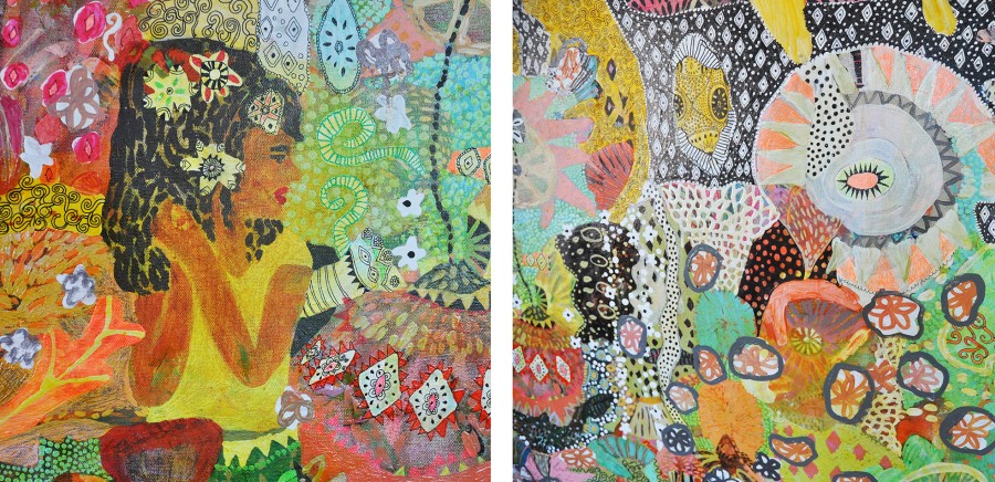 Jungle Tales/ 2014/ 120 x 100 cm/ mixed technique on canvas