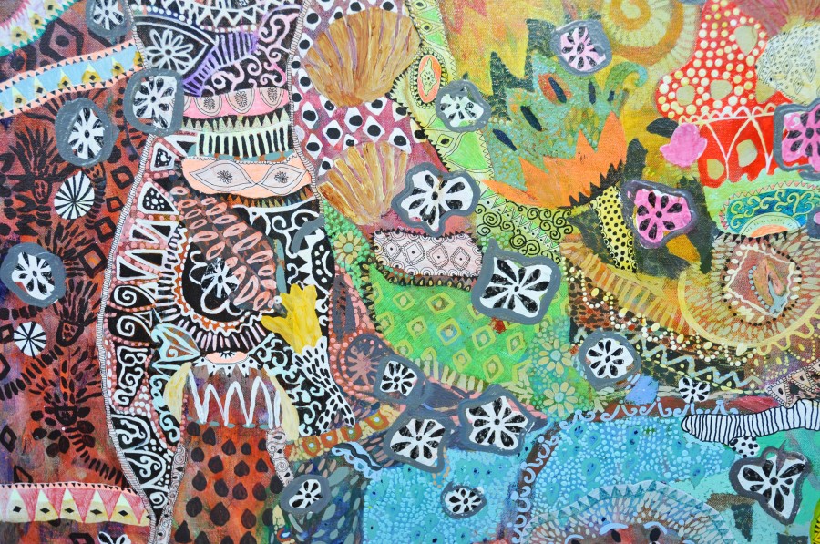 Jungle Tales/ 2014/ 120 x 100 cm/ mixed technique on canvas