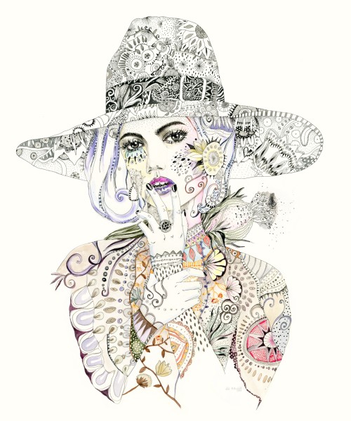 A girl with a hat / A4 Giclee print