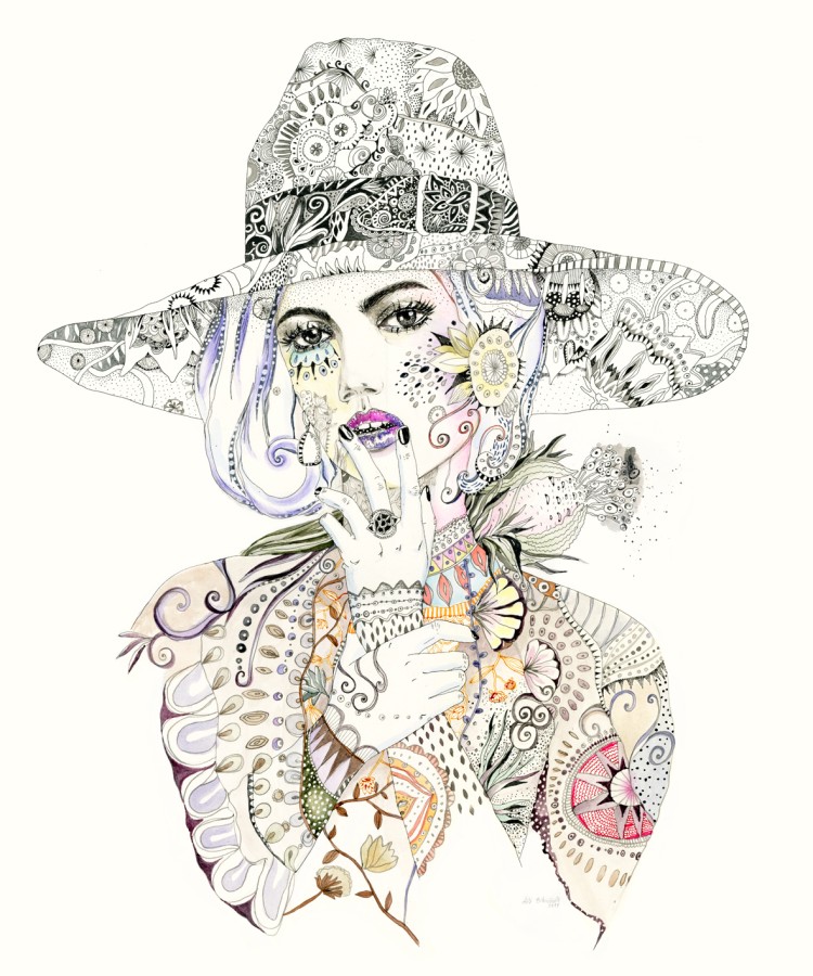 A girl with a hat / A4 Giclee print