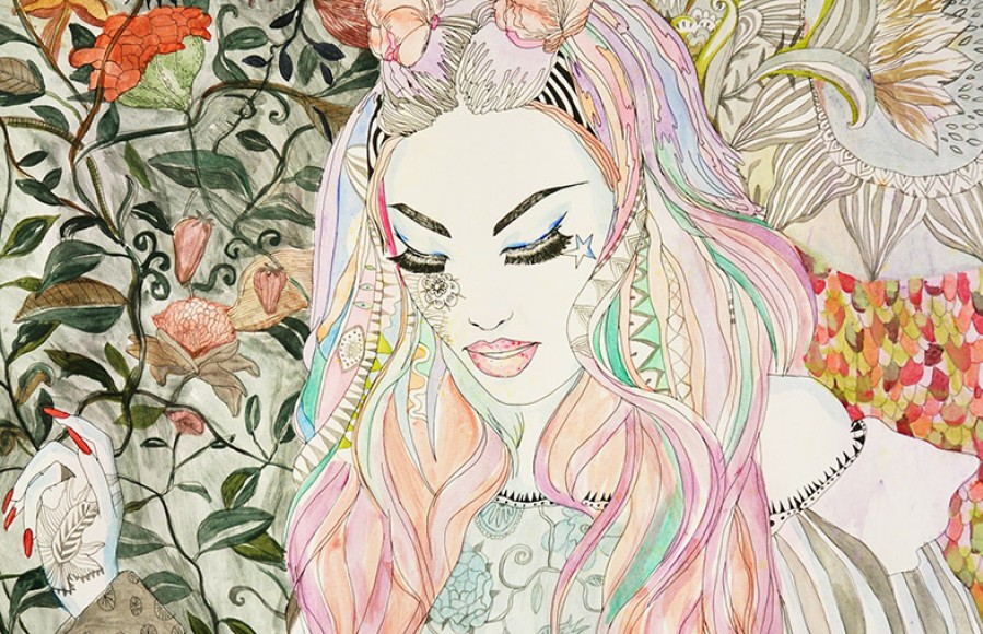 In the mystery of the garden, 2015, 56 x 76 cm, paper
